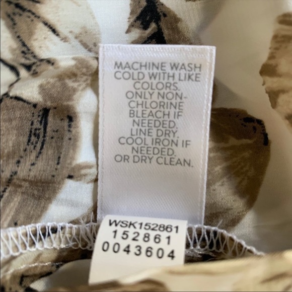 J JILL RUFFLED HI LOW HEM-BEIGE/CREAM FLORAL SKIRT - Picture 14 of 15